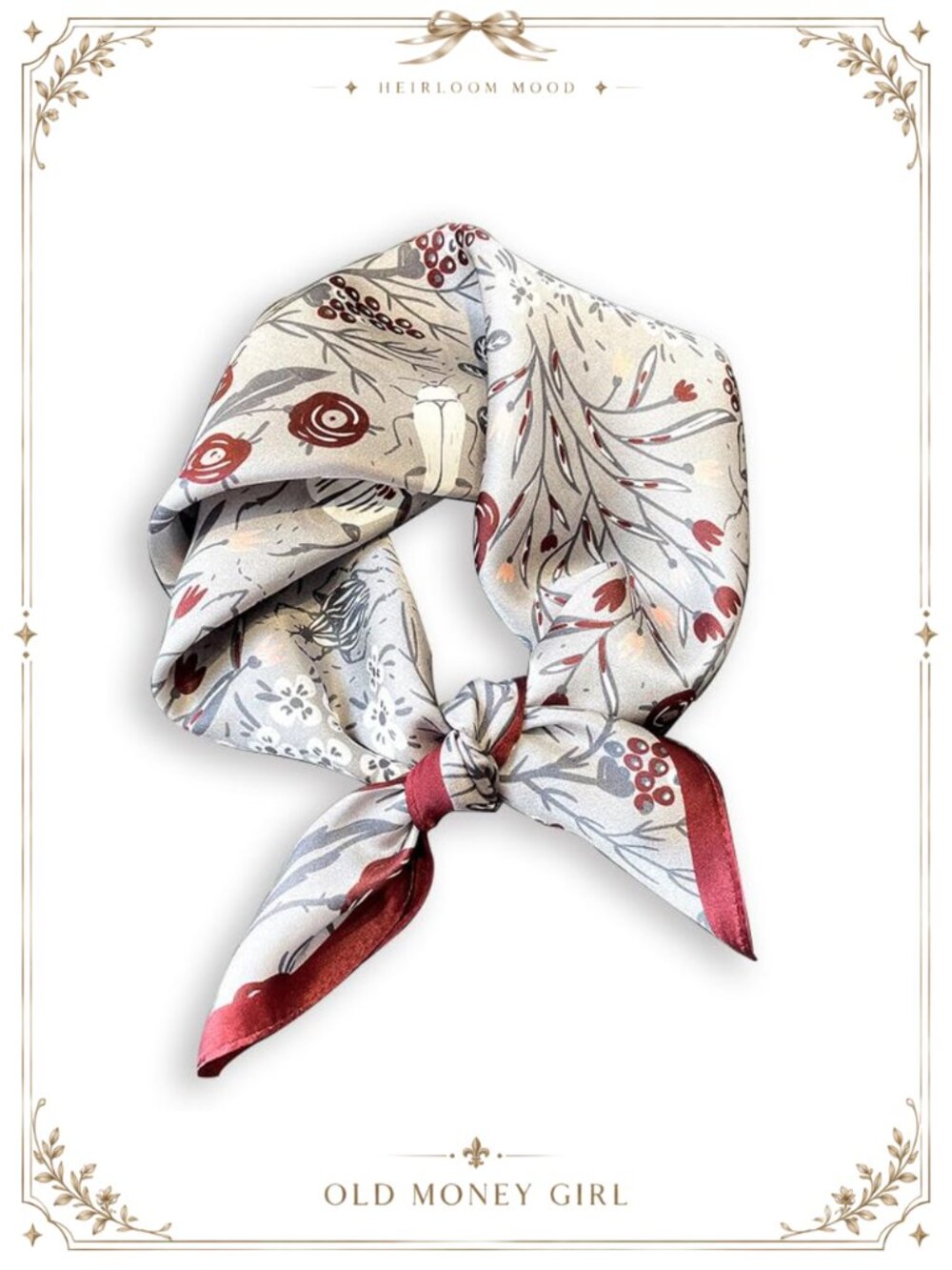 100% Mulberry Silk Neck Scarf 21x21 Lightweight Neckerchief Digital Print Small